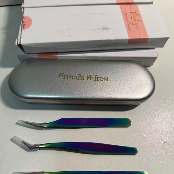 Lash Tweezers Set, 3Pcs Stainless Steel Lash Extension Tweezers 3 Styles Straigh - Picture 8 of 8
